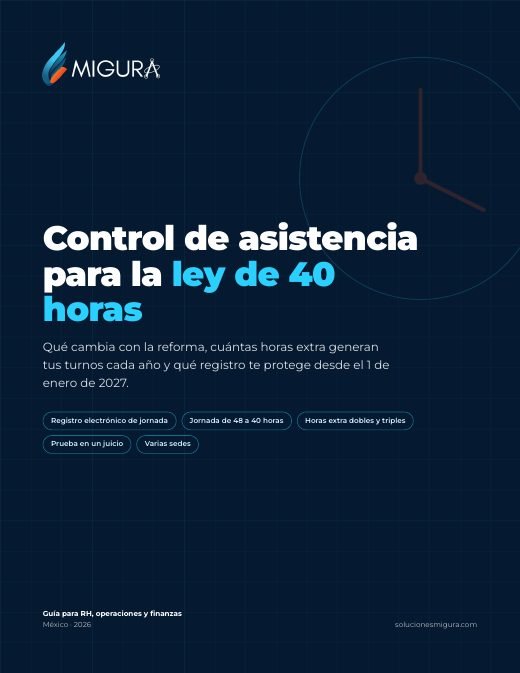 Portada de la guía Control de asistencia para la ley de 40 horas